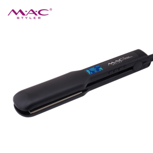 ผมตรงไทเทเนียมแบนเหล็กปุ่มควบคุมจอแสดงผล LCD ระบบจัดแต่งทรงผมมืออาชีพป้องกันผม Salon Straightener - Product Image 5
