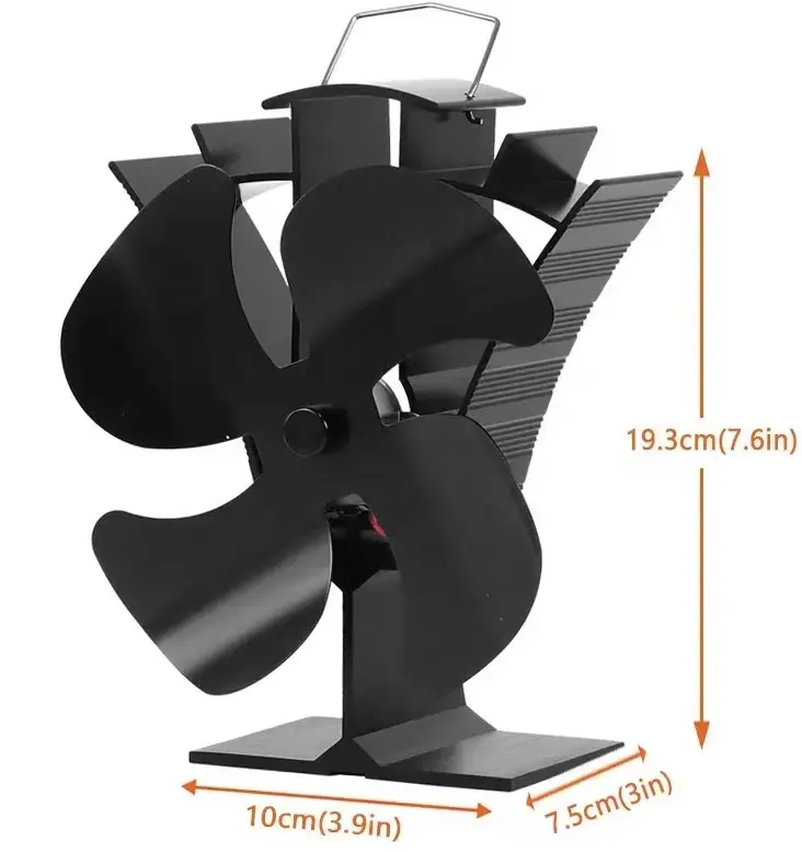 Ventilador de fogão a madeira, energia de calor ecológica ventilador do fogão de madeira original sem ventilador de eletricidade
