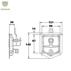 GL-12112 cilalı 304 paslanmaz çelik kürek mandalı kamyon kapı kilidi aracı kutusu mandal ile kamyon alet kutusu kilit silindir - Product Image 5
