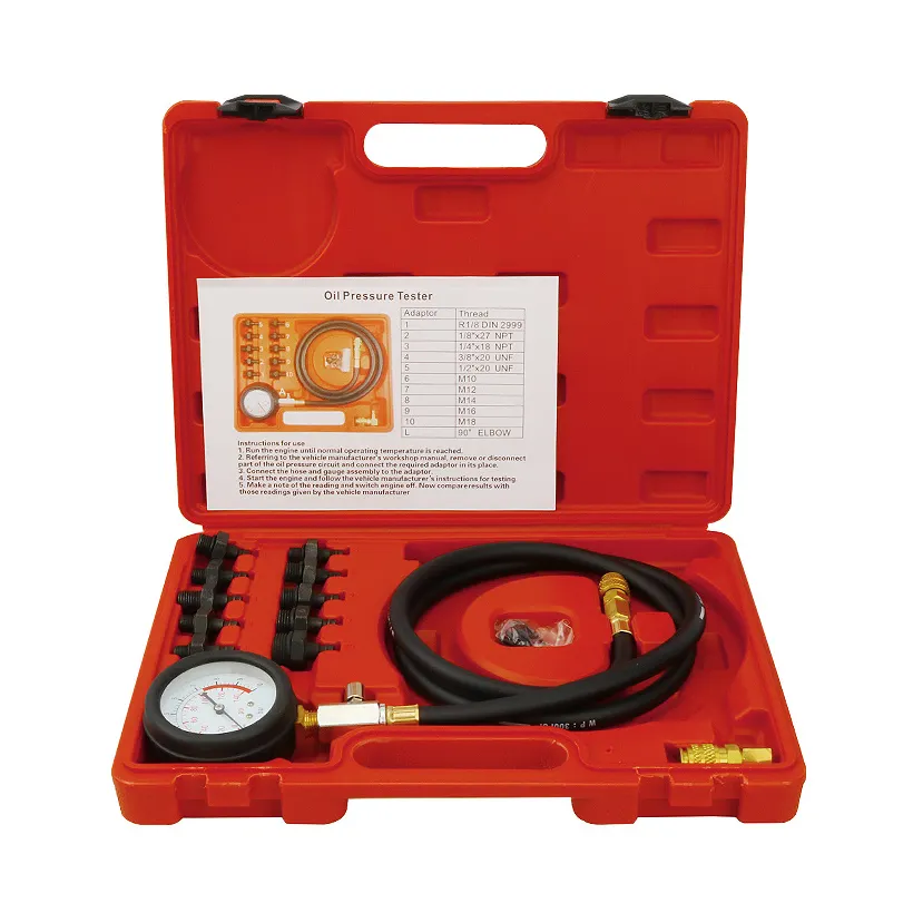 Kit de testeur de pression d'huile outil de jauge de pression d'huile professionnel pour test de Diagnostic de moteur avec adaptateurs de tuyau