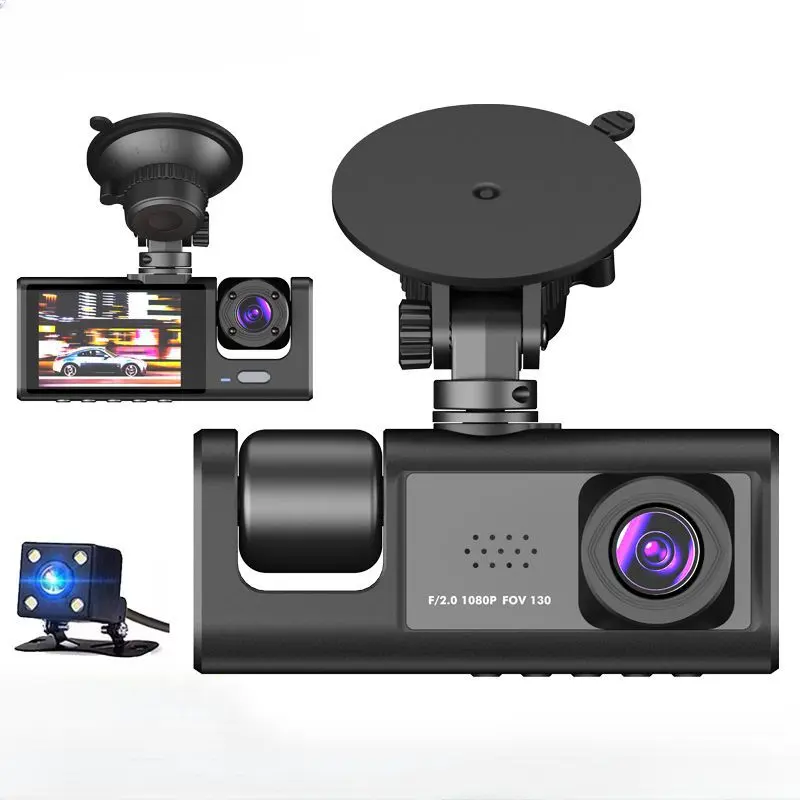 3 telecamere Car Video Driving Recorder schermo da 2 pollici registratore per auto HD Night Vision DASHCAM Car DVR