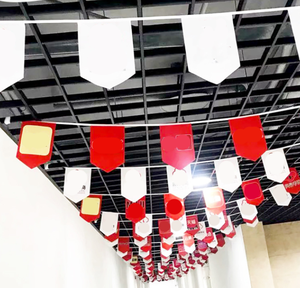 Groothandel Custom Logo Printing Club Voetbal Plafonddecoratie Stof Wimpel String Vorm Gors Pvc Stof Vlag Voor Evenement - Product Image 5