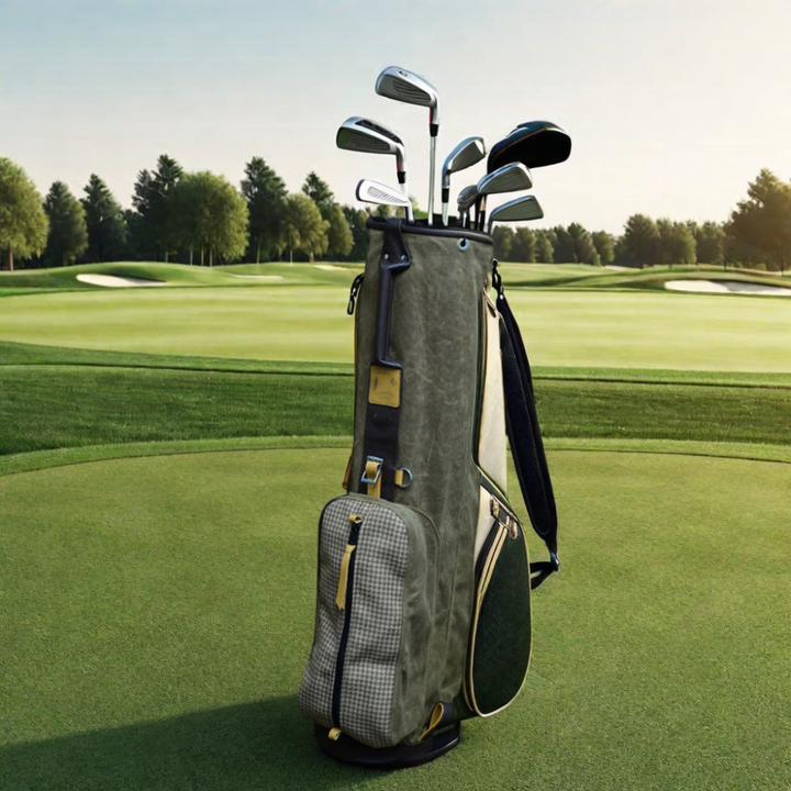 Men's Custom Houndstooth Tartan Golf Bag with Customizable Logo Classic Golf Club Loading Range