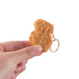 K006 tavuk Nuggets kızarmış tavuk etrafında çanta kolye gıda kolye simülasyon gıda anahtarlıklar anahtarlıklar anahtar zincirleri - Product Image 1