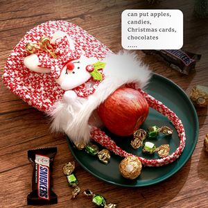 2024 New Hot Bán giáng sinh nhung dày vải kẹo giáng sinh Eve <span class=keywords><strong>Apple</strong></span> quà tặng túi - Product Image 3