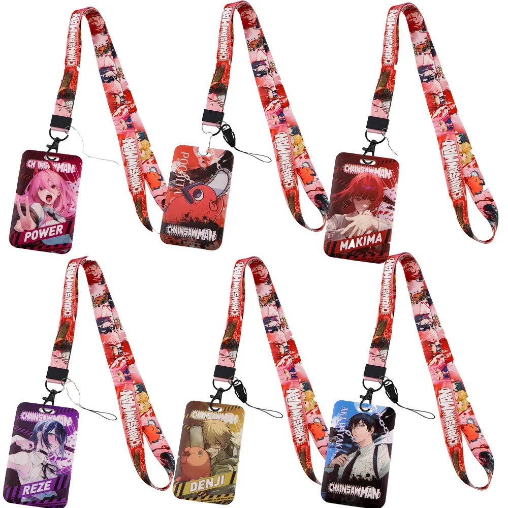 Cartoon Kettingzaag Man Mobiele Telefoon Touw Student Toegangscontrole Label Kraag Sleutelhanger Lanyard Harde Schaal Kaart Mouw