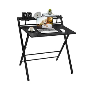 Escritorio plegable moderno para ordenador portátil, mesa plegable de 2 niveles con marco de Metal y madera de primera calidad, sin montaje - Product Image 5