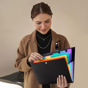 Mở rộng tập tin thư mục tài liệu lưu trữ Organizer Bag với 7 Pockets <span class=keywords><strong>Snap</strong></span> nút A4 Kích thước giấy cho các trường học văn phòng nhà - Product Image 3