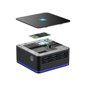 MIni PC para juegos de tamaño pequeño Eglobal 12th I-ntel N95/N100 DDR5 3 * Pantallas 2*1,4 DP Soporte 4K 2 * RJ45 GIga LAN WIFI6 Fan PC - Product Image 5