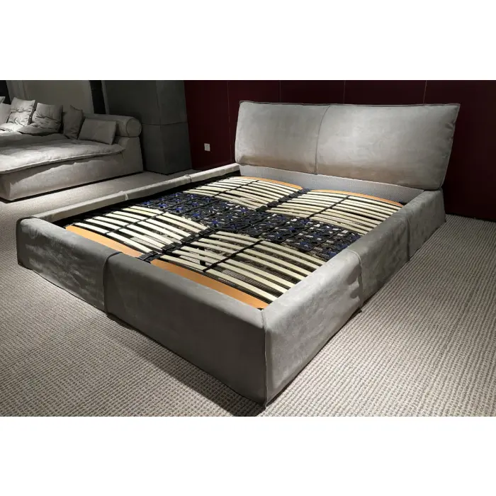 Cama ordic alifornia Super King, estructura de madera maciza, camas tapizadas tamaño queen