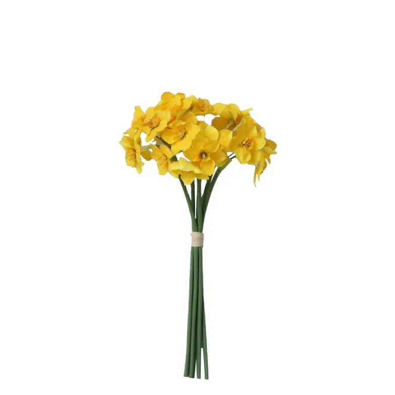 Vendita calda di seta 6 teste narciso bouquet di fiori per la casa decorazione artificiale