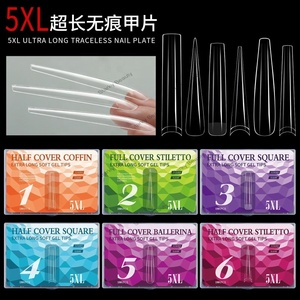 180ชิ้นปลายเล็บปลอมใส5XL ไม่ทำเครื่องหมายทำเล็บสำหรับผู้หญิงเคล็ดลับประดิษฐ์อะคริลิคแบบฝรั่งเศสแบบขยาย - Product Image 2