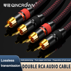 A Pair <strong>RCA</strong> to <strong>RCA</strong> Plug Audio Signal Cable High Purity Copper Sound Equipment Power Amplifiers <strong>Speaker</strong> Line