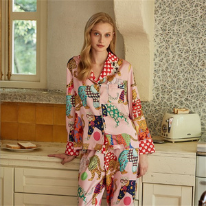 工場直接取引レディホーム居心地の良いパジャマ女性ファッショナブルなセクシーなパジャマセット女性のためのOEMアニマルプリントテクニクス夜 - Product Image 3