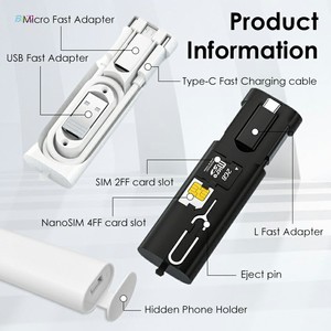 多USB Type-C微型充电适配器套件，带矩形迷你电子产品储物盒旅行箱 - Product Image 6