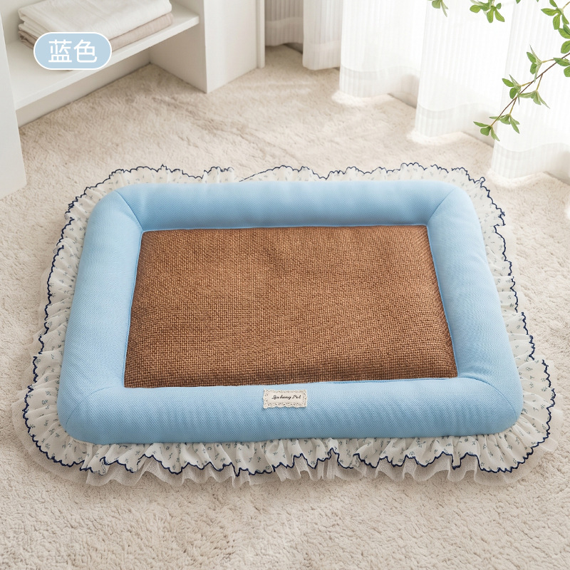 Tapis de dentelle crème glacée - Bleu
