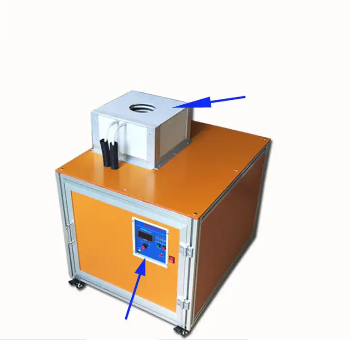 Kabine indüksiyon eritme makinesi süper eritme için 5-10 kg altın gümüş pirinç bakır demir vb çok hızlı erime hızı