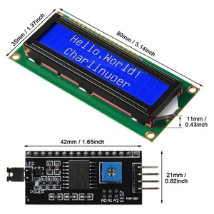 LCD1602 1602 <strong>LCD</strong> Module <strong>16x2</strong> Character <strong>LCD</strong> <strong>Display</strong> PCF8574T PCF8574 IIC I2C Interface 5V Blue / Yellow Green Screen