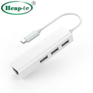 <strong>TYPE</strong>-C to 3 Port USB 2.0 HUB to Ethernet Adapter for Mac IOS Android PC - RTL8152B HUB F1.1 - Product Image 2