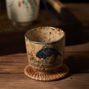 Simple 150ml Underglaze Painted Fish Pattern <strong>Ceramic</strong> Coffee Tea Mug - Product Image 3