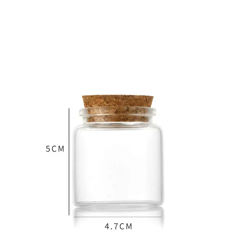 Glass Cork 150ml Wide Mouth 50ml 100ml 250ml 500ml Short Glass Candle Jars with Lids
