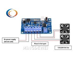 DC 12V 24V 4Aファン温度制御2/3/4ケーブルシャーシファン速度調整モジュールPWMサーモスタットスピードガバナーセンサー付き - Product Image 2