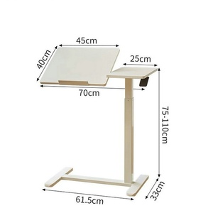 Mesita de noche móvil de escritorio de ordenador de escritura de estudiante de elevación giratoria neumática moderna para oficina en casa o mesa de libros de dormitorio - Product Image 1