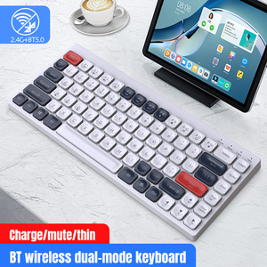 BT100 Bluetooth-kompatible Tastatur Wiederauf ladbare Dual-Mode BT 5.0 2,4 GHz Silent Wireless-Tastatur Unterstützung für Win7/8/2000 - Product Image 2