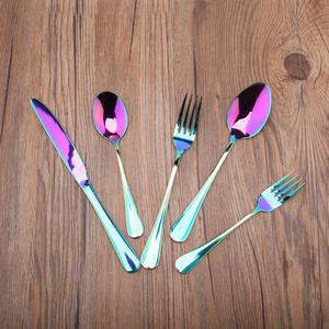 Low MOQ 20 Piece Stainless Steel Multicolor Titanium Colorful Plated <strong>Flatware</strong> Set with Colorful Cutlery Set Service for 4 - Product Image 5