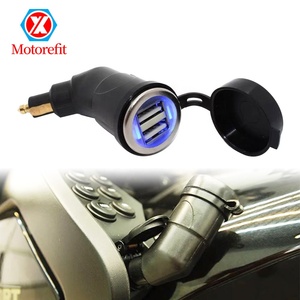 RTS R1200GS motosiklet şarj cihazı çift USB soket 5V adaptörü LED ışık Ipad Iphone için BMW için F650 F700 F800 R1200GS