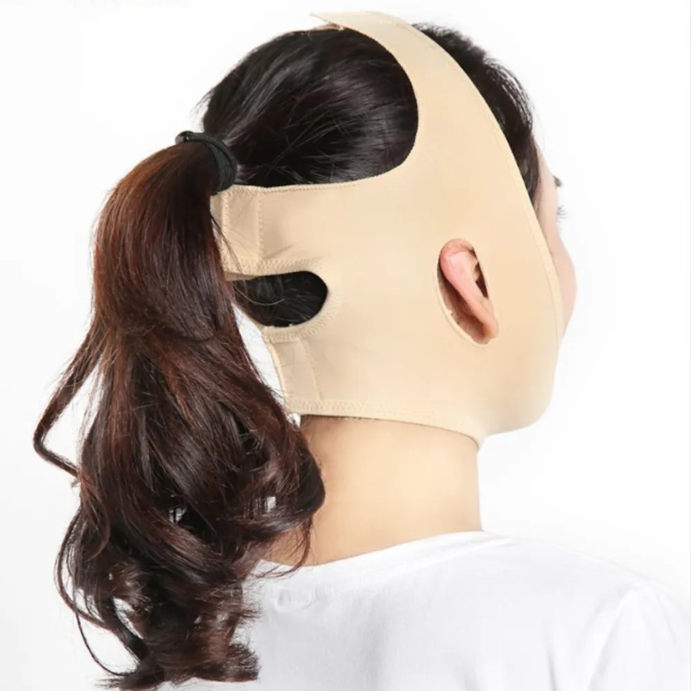 Yeniden kullanılabilir v-line yüz ince kaldırma maskesi çene yanak zayıflama kayışı kemer yüz şekillendirici bant
