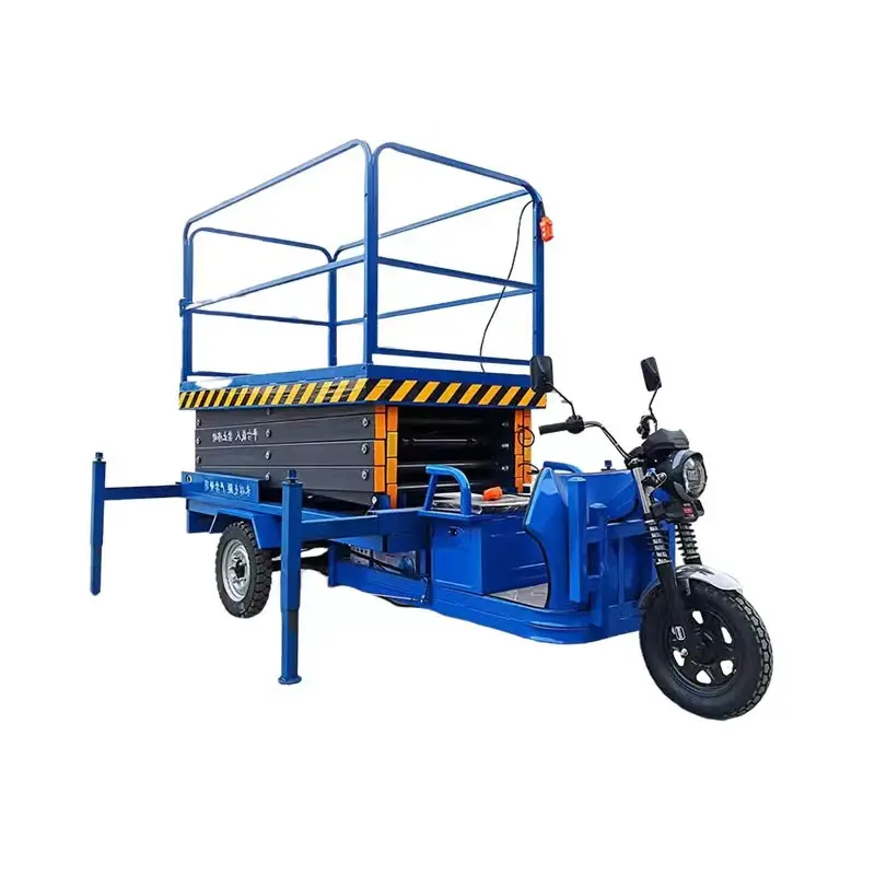 Pengangkat gunting sepeda Motor elektrik, Lift Platform Buggy roda tiga sepeda Motor dan hidrolik