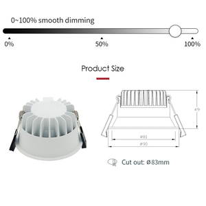 CE RoHS döküm alüminyum LED aşağı ışık 10w kısılabilir gömme aydınlatma IC anma COB downlight - Product Image 6