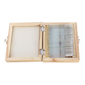 25pcs Selected <strong>Microscope</strong> <strong>Slides</strong> with Anatomy Samples in a Wooden Box