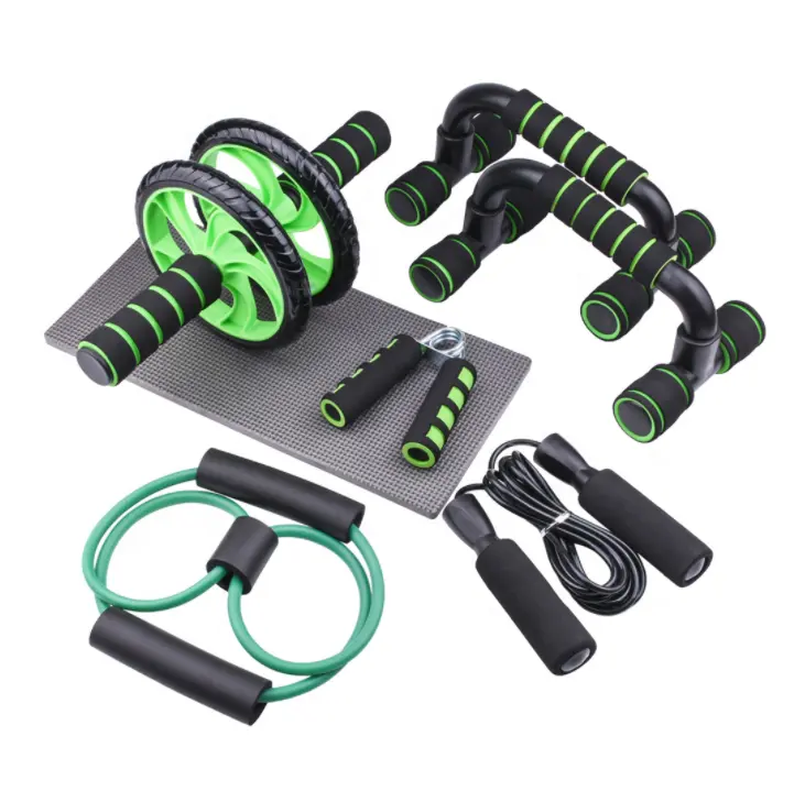 Fitness Trainer 6 in 1 ab wheel roller kit Home Abdominal Exercise roller sets muscles abdominal machine