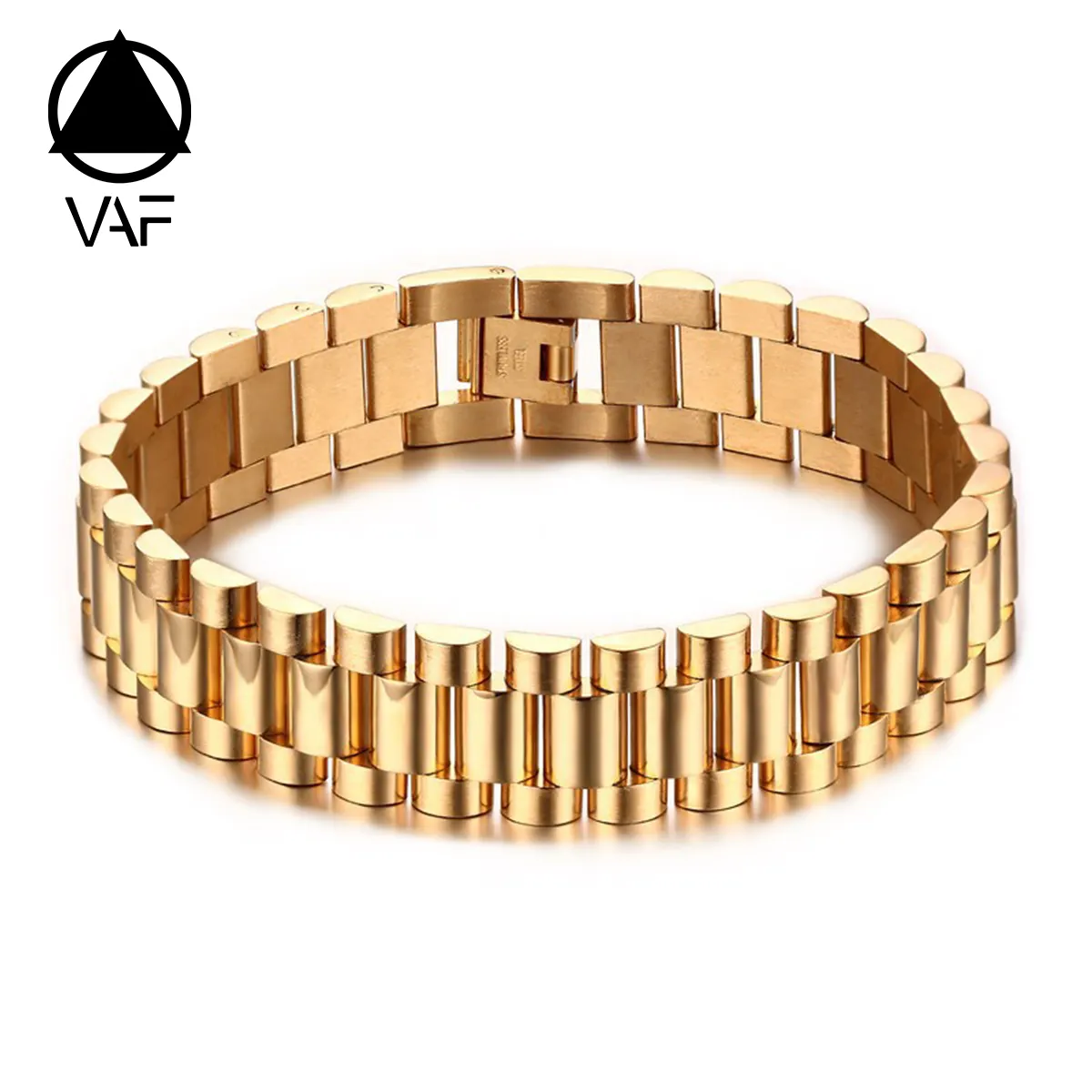 VAF Gelang Jam Tangan Cepat Melepas Pria, Tali Jam Tangan Stainless Steel Lapisan Emas 18K 14K