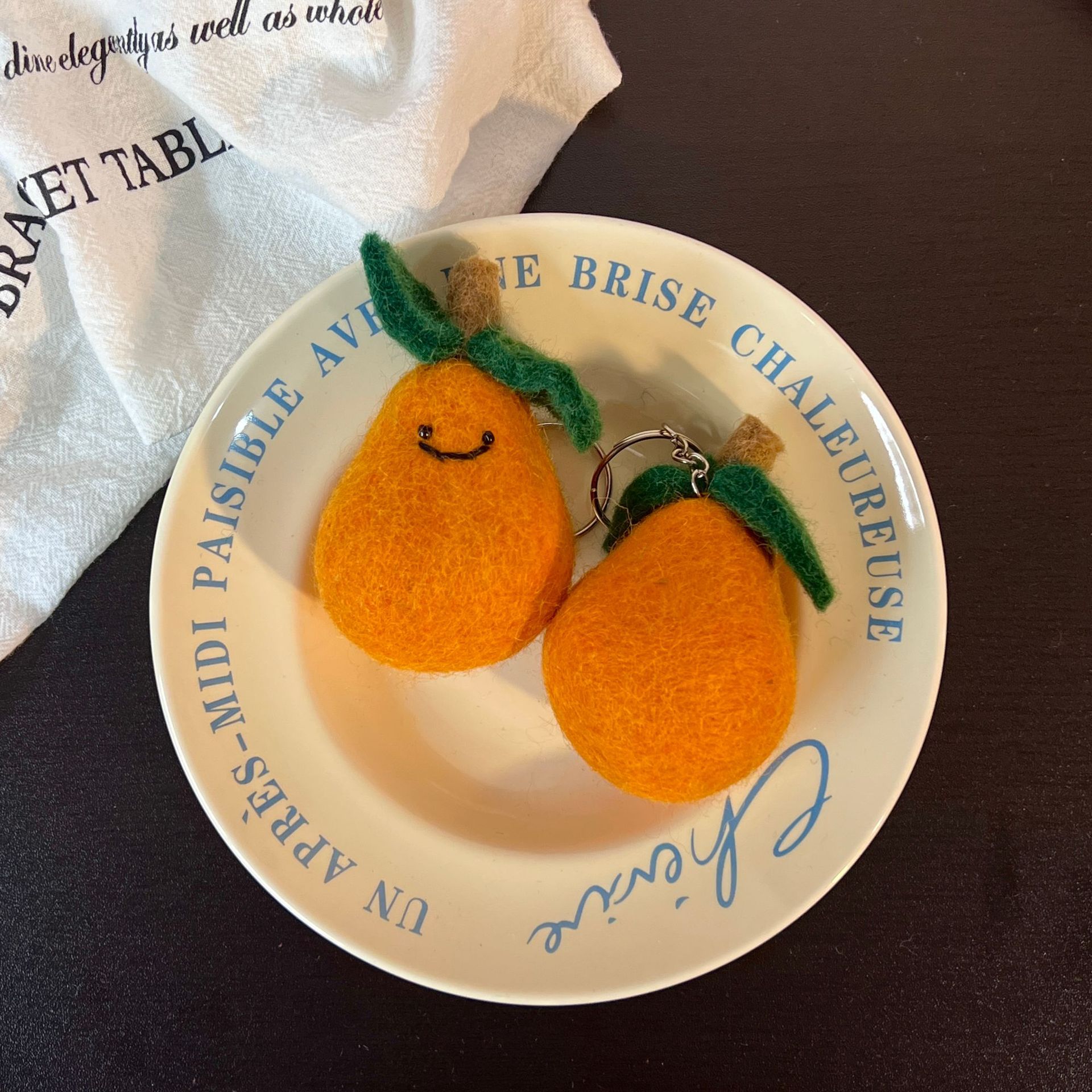 Porte-clés en feutre de laine Fruits Légumes *B