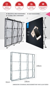 AOZHAN Trade Show Cabine De Contexto <span class=keywords><strong>Display</strong></span> Stand Banner Pop Up Stand Quadro Tensão Tecido Em Linha Reta Pop Up <span class=keywords><strong>Display</strong></span> Stand