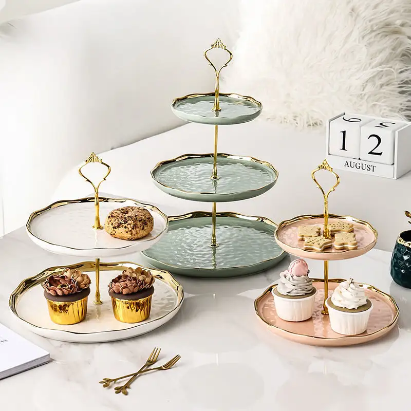3 katmanlı cupcake tatlı standı beyaz lüks kuru meyve tabağı ile altın çubuk aperatif kek pasta sunum kabini tutucular düğün parti için