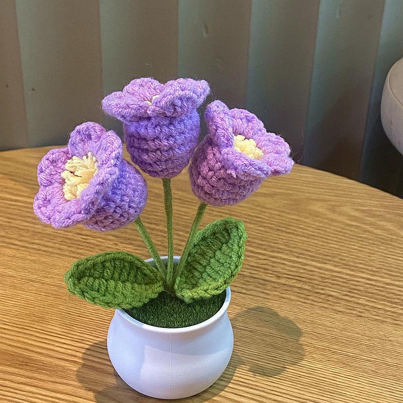 3 purple lily of the valley potted plants