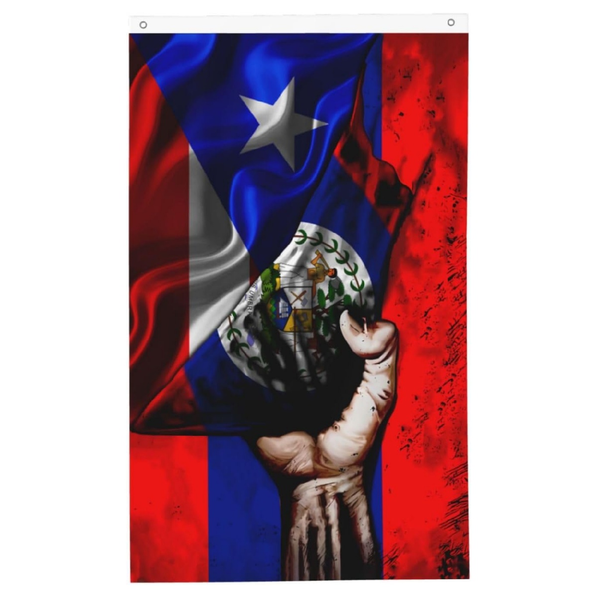 Belize Belize et drapeau de Porto Rico