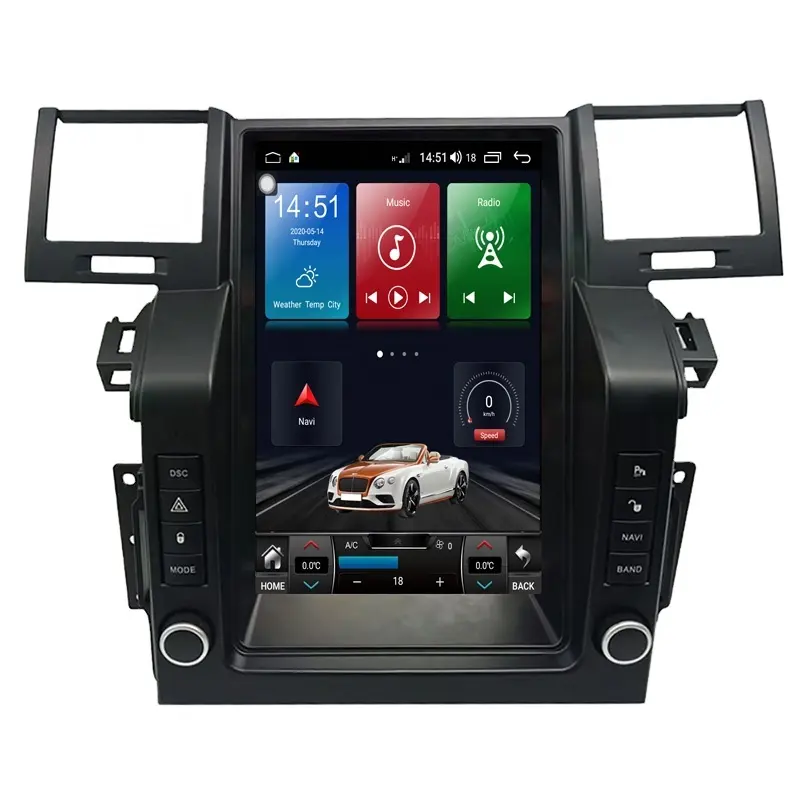 12.1 "Android 10.0 dikey araba multimedya oynatıcı için otomatik GPS navigasyon Land Range Rover Sport araba radyo 2005-2009