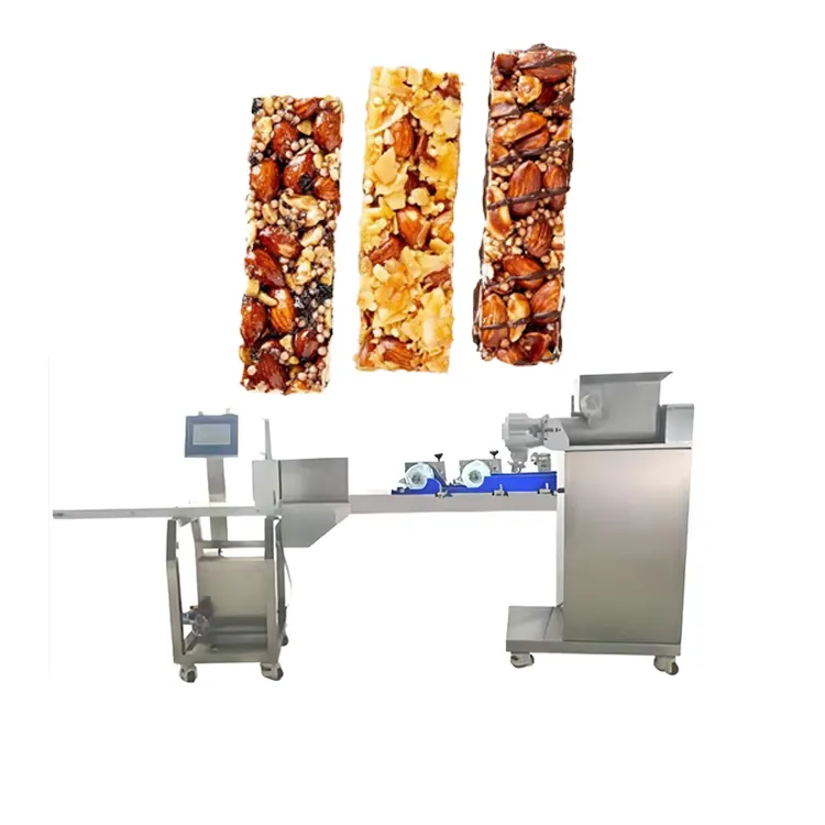 Máquina Industrial automática para hacer barras, línea de producción de cereales, sésamo, cereales, cacahuete, proteína, Granola, Chocolate y granola