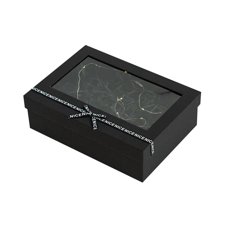 Custom transparent magnetic gift box with PVC clear window luxury folding magnet storage paper gift packaging boxes