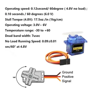 SG90 Micro DC Getriebe motor für RC Roboter - Product Image 3