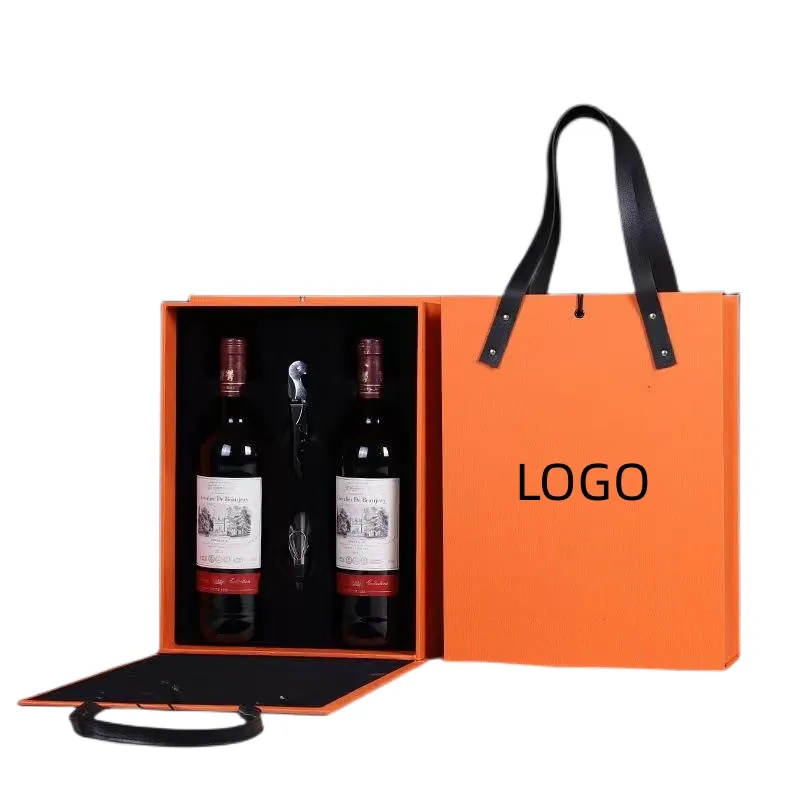Groothandel Luxe Gepersonaliseerde Magnetische Kartonnen Wijn Set Geschenkdoos Rode Wijn Verpakkingsdozen Voor Wijnfles En Glas