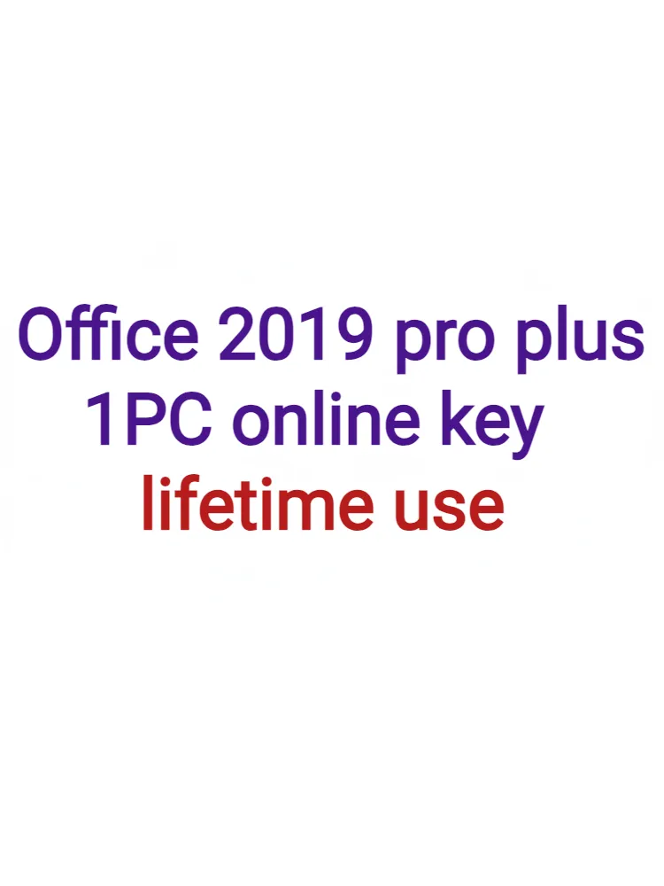 Chave de ativação 100% online para Office 2019 Pro Plus, chave global genuína de 1 unidade, licença de 1 hora, enviar por e-mail, com 1 unidade