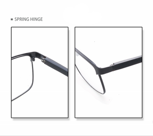 Klasik tarzı erkek dikdörtgen metal tam çerçeve yarım çerçeve büyük boy optik çerçeve - Product Image 6