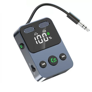 Bochara 2合1音频发射器和接收器适配器Aux音频3.5毫米插孔车载扬声器电视电脑耳机免提适配器 - Product Image 3
