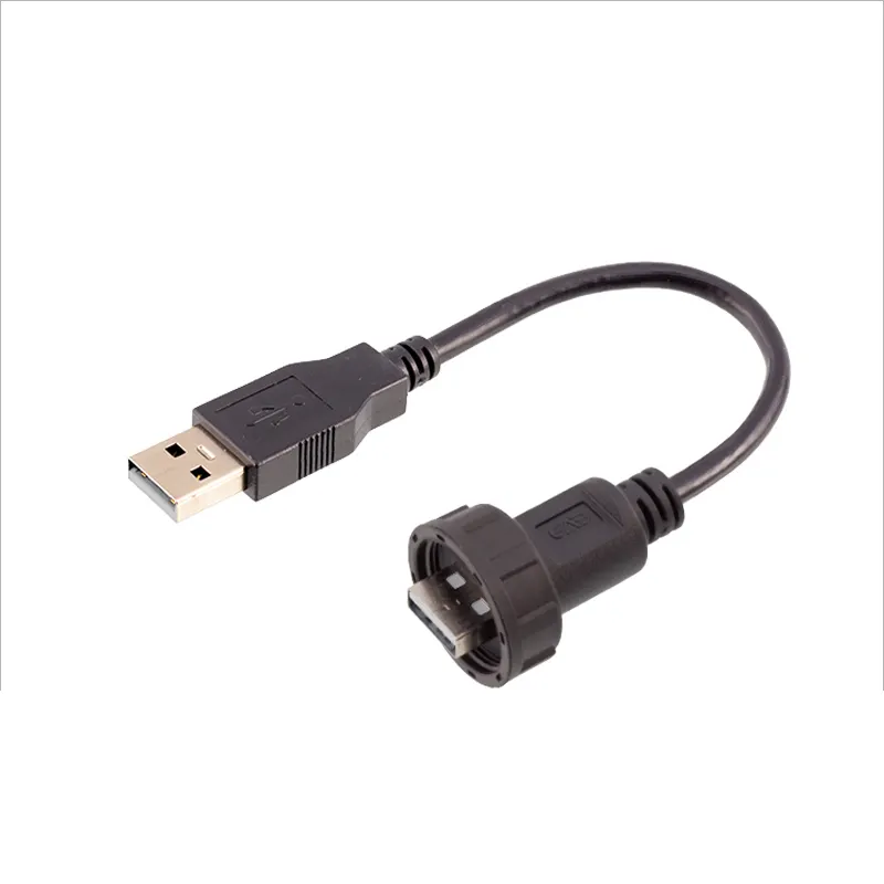 Industriële Apparatuur Gegevensoverdracht Usb 2.0 Connector Waterdichte Ip67 Panel Mount Vrouwelijke Socket Cirkelvormige Usb Luchtvaart Connector